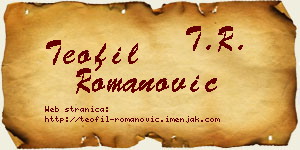 Teofil Romanović vizit kartica